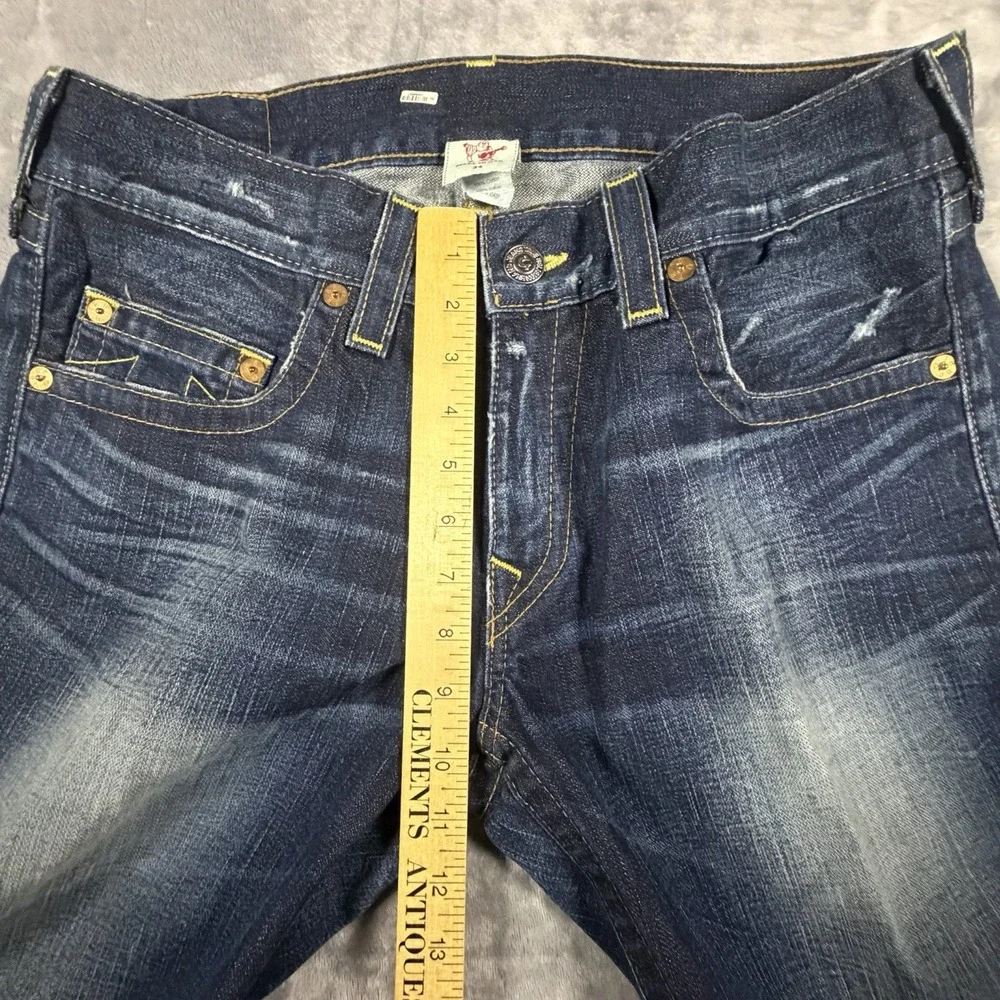 True Religion Jeans Men's 36x34 Blue Denim Relaxed Baggy Bobby Honeycomb Wisker